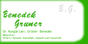 benedek gruner business card