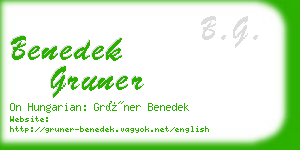 benedek gruner business card